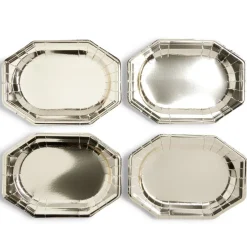 Plateaux de présentation ovale x4 carton métallisé doré 25x34cm-Gifi Outlet