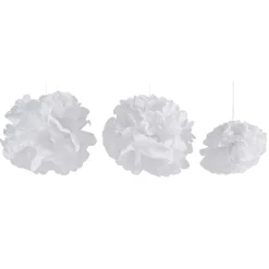 Pompon en papier blanc x 3-Gifi