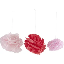 Pompon en papier rose x 3-Gifi