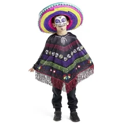 Poncho enfant Halloween Dia de Los Muertos-Gifi Clearance