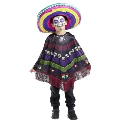 Poncho enfant Halloween Dia de Los Muertos-Gifi Clearance