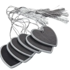 Porte nom ardoise coeur argenté x6-Gifi Hot