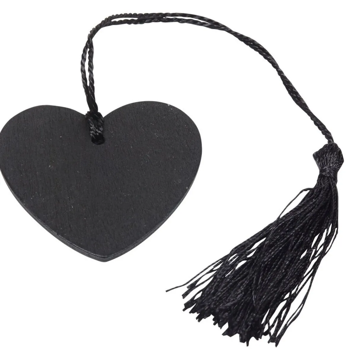 Porte nom ardoise coeur noir x6-Gifi Clearance