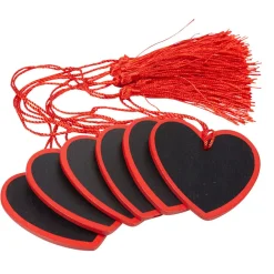 Porte nom ardoise coeur rouge x6-Gifi Discount