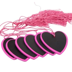 Porte nom ardoise coeur rose fuchsia x6-Gifi Discount