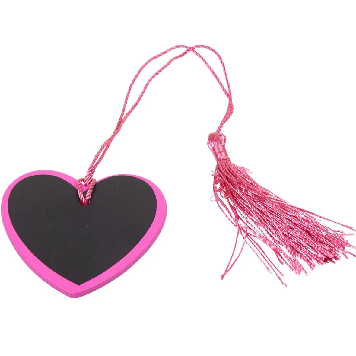 Porte nom ardoise coeur rose fuchsia x6-Gifi Discount
