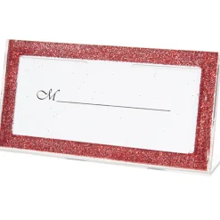 Porte nom cadre rouge pailleté-Gifi Discount