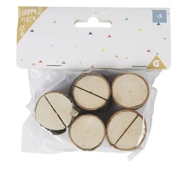 Porte nom rondin de bois x5-Gifi Discount