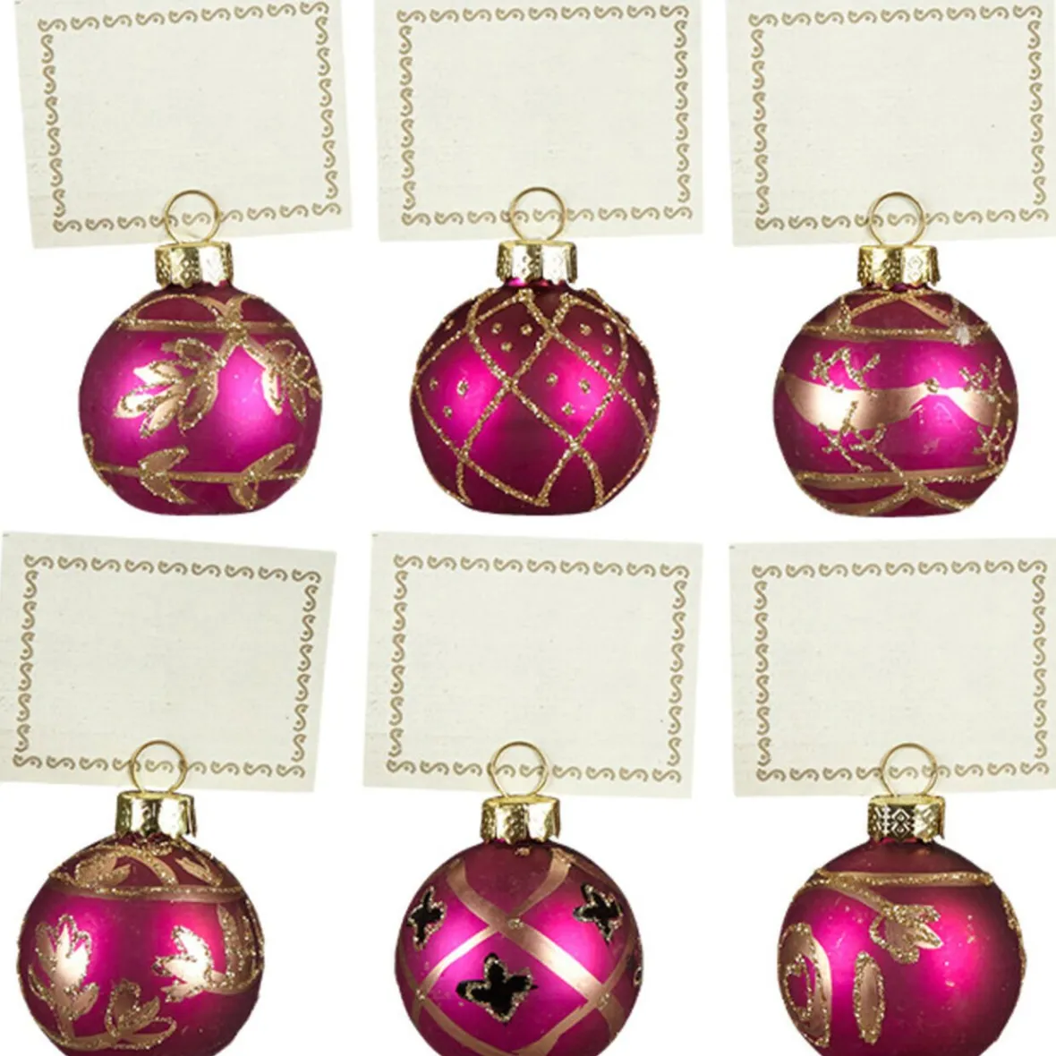 Porte nom rose fuchsia doré x6-Gifi