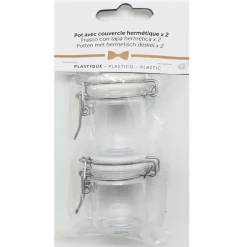 Pot transparent avec couvercle hermétique x2-Gifi Outlet