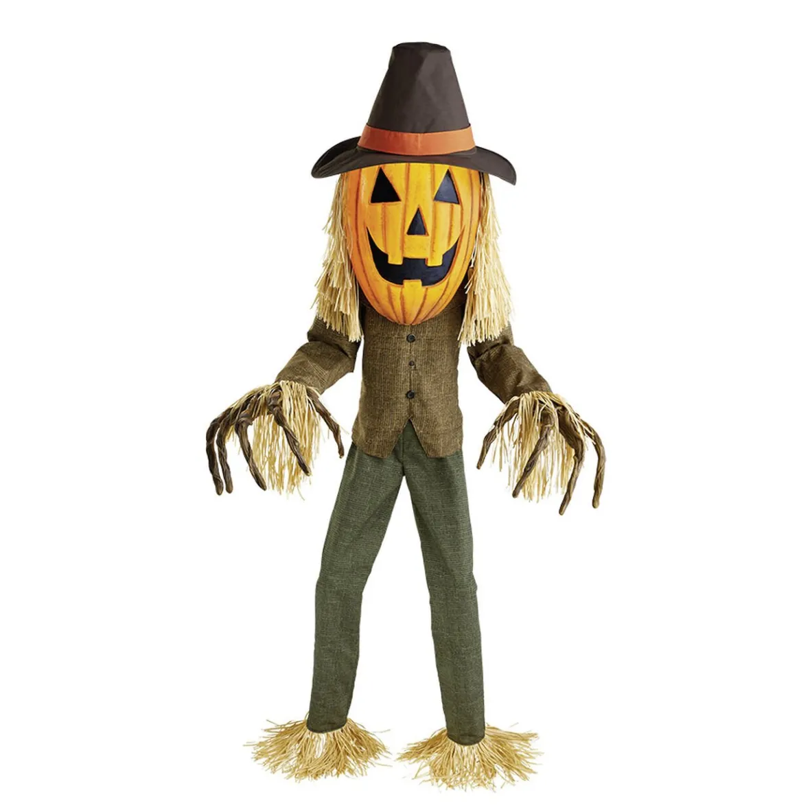Épouvantail géant tête citrouille animé et sonore H182cm-Gifi Clearance