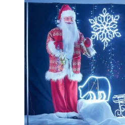 Père Noël animé et musical 1,8 m-Gifi Outlet