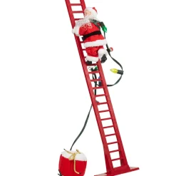 Père Noël animé et musical escaladant une échelle H. 110 cm-Gifi Clearance