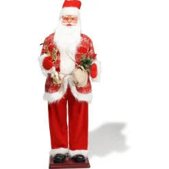 Père Noël animé musical H180 cm intérieur-Gifi Sale