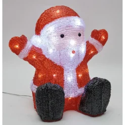 Père Noël assis lumineux 30 LED rouge et blanc-Gifi Online