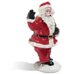 Père Noël avec hotte rouge blanc noir en résine-Gifi Discount