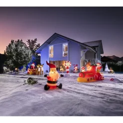 Père Noël gonflable et lumineux 1 LED-Gifi New