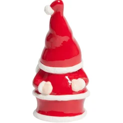 Père Noël lumineux 1LED céramique rouge et blanc H15,5cm-Gifi Sale
