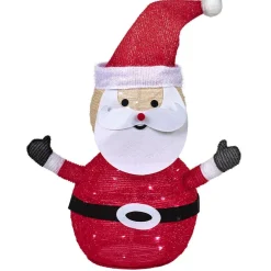 Père-Noël lumineux à poser pliable H70cm 40 LED blanc froid-Gifi New