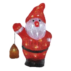 Père-Noël lumineux avec lanterne 35 LED rouge et blanc-Gifi Outlet