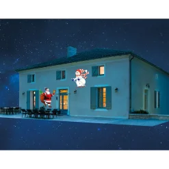 Projecteur animé musical Père-Noël et bonhomme de neige 8 LED-Gifi Hot