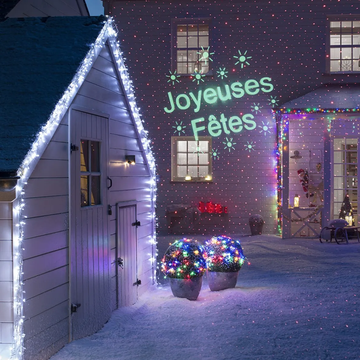 Projecteur de Noël laser design Joyeuses fêtes-Gifi Outlet