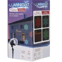 Projecteur de Noël LED animé flocon Bonnes Fêtes-Gifi Sale