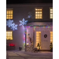 Projecteur extérieur LED solaire Noël flocons animés-Gifi Best