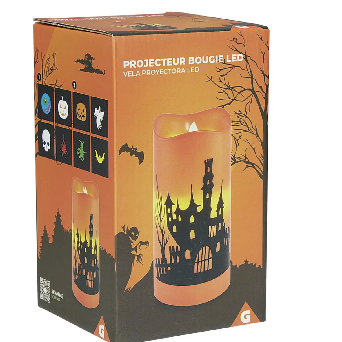 Projecteur Halloween bougie 4 LED pour intérieur-Gifi Discount