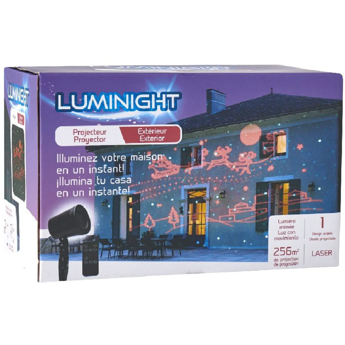 Projecteur laser animé motifs rennes et paysage extérieur-Gifi Hot