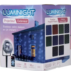 Projecteur LED 10 motifs effet chute de neige animé et fixe-Gifi