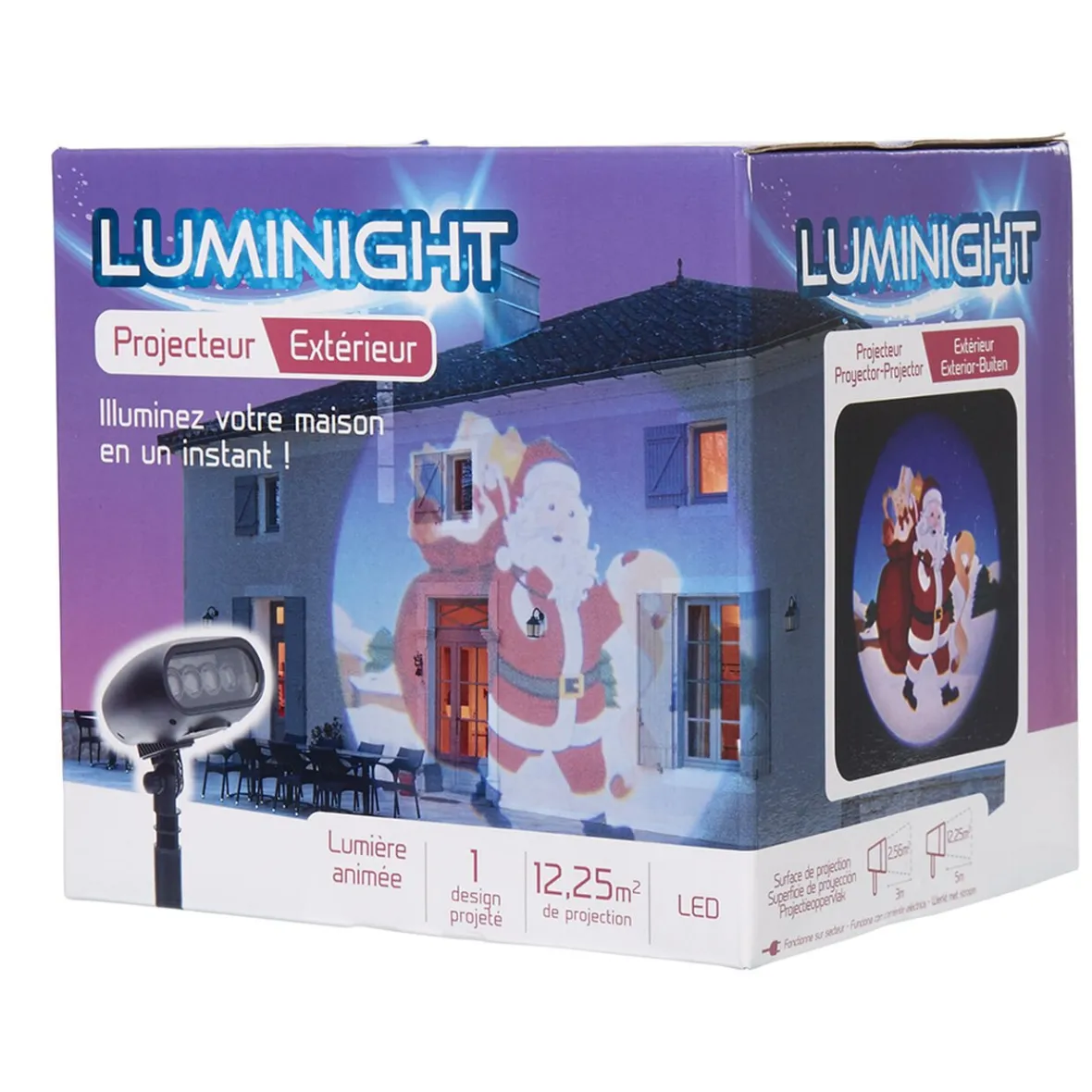 Projecteur LED animé extérieur motifs père Noël et cadeaux-Gifi Hot
