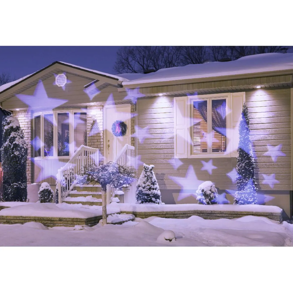 Projecteur LED solaire animé motif étoiles-Gifi Discount