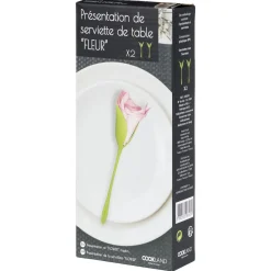 Présentoir serviette papier forme tige verte fleur-Gifi