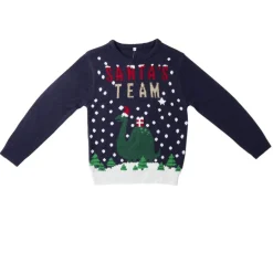 Pull de Noël enfant Santa's Team licorne rose-Gifi New