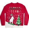 Pull de Noël inscription Santa's Team Ours rouge S/M ou L/XL-Gifi New