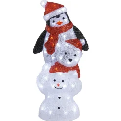 Pyramide bonhomme de neige ourson et pingouin lumineux-Gifi