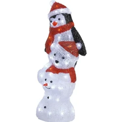 Pyramide bonhomme de neige ourson et pingouin lumineux-Gifi