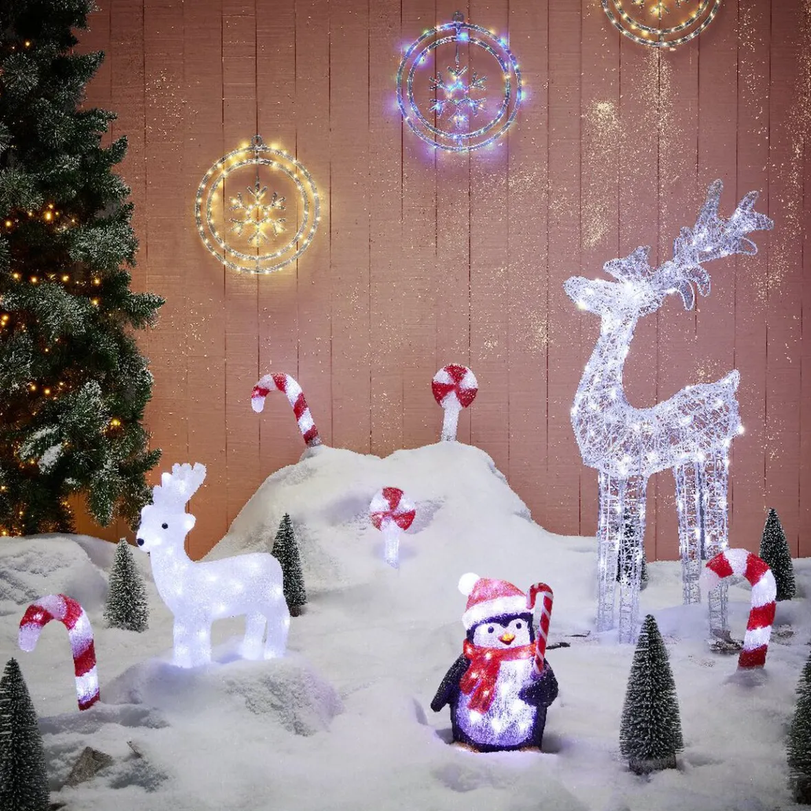 Renne de Noël lumineux 80 LED blanc froid H100cm-Gifi