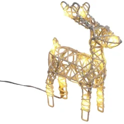 Renne de Noël lumineux métal et rotin 10LED blanc chaud H21cm-Gifi Sale