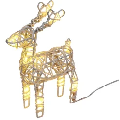 Renne de Noël lumineux métal et rotin 10LED blanc chaud H21cm-Gifi Sale