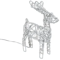 Renne de Noël lumineux métal et rotin 10LED blanc chaud H21cm-Gifi Sale