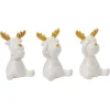 Renne en céramique blanc à poser blanc et doré H7cm x3-Gifi New