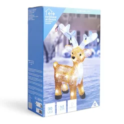 Renne lumineux décoration de Noël extérieur 30LED H42cm-Gifi Clearance