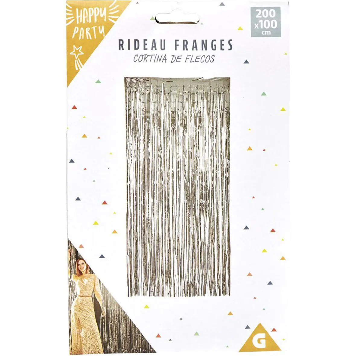 Rideau à franges argenté ou doré-Gifi