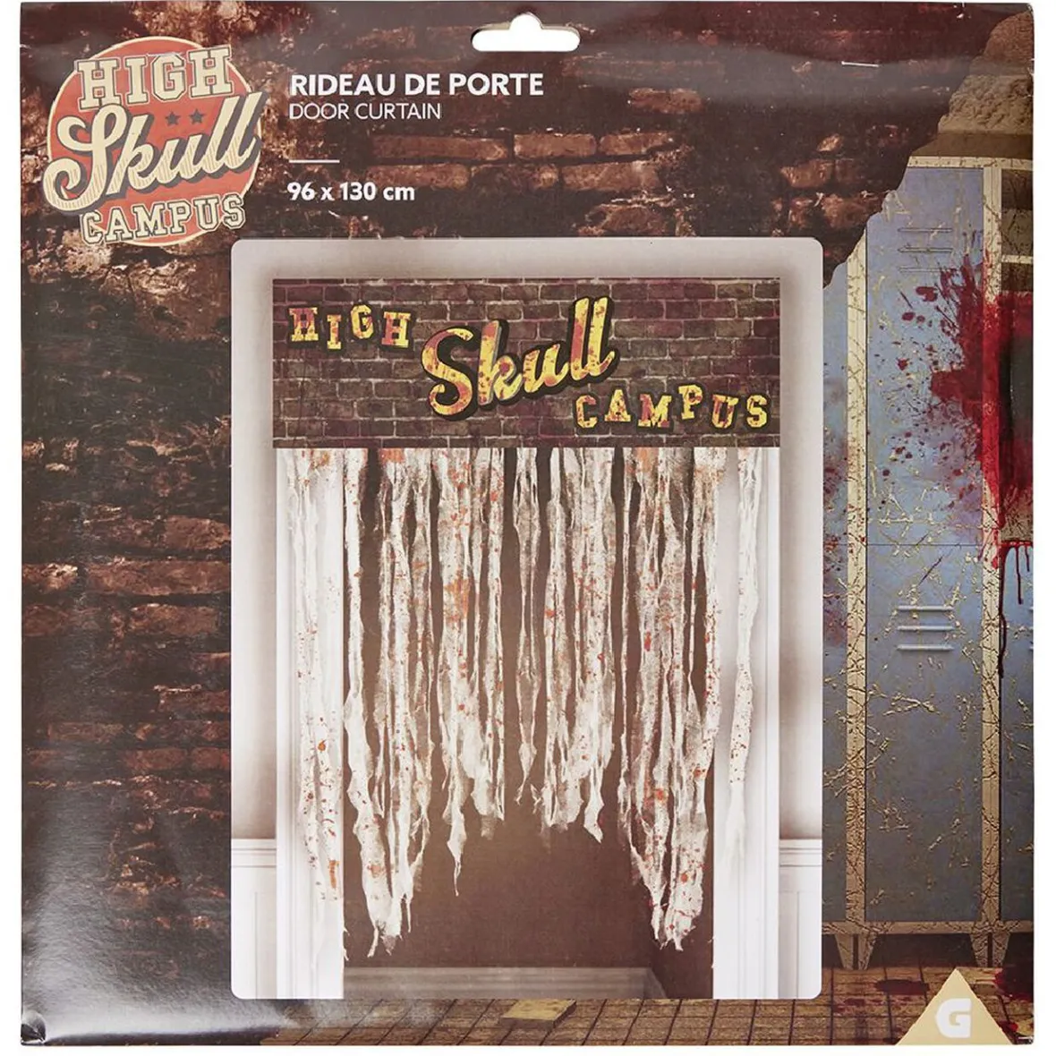 Rideau de porte Halloween ensanglanté High Skull Campus 96xH130cm-Gifi New