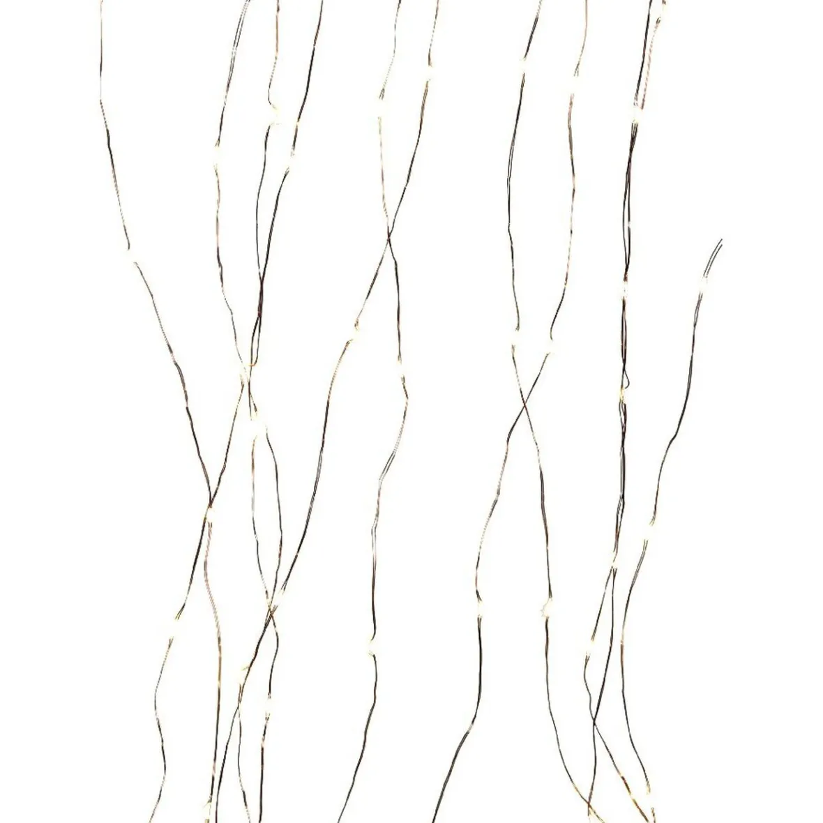 Rideau lumineux 12 descentes 180 micro LED blanc chaud fixe-Gifi