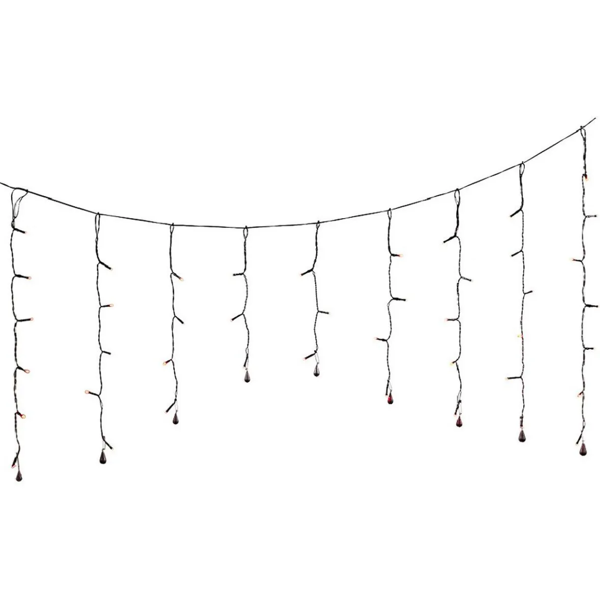 Rideau lumineux Halloween 50 LED orange L135xH70cm-Gifi Discount