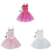 Robe de princesse x3 blanc rose clair et fuchsia-Gifi Online