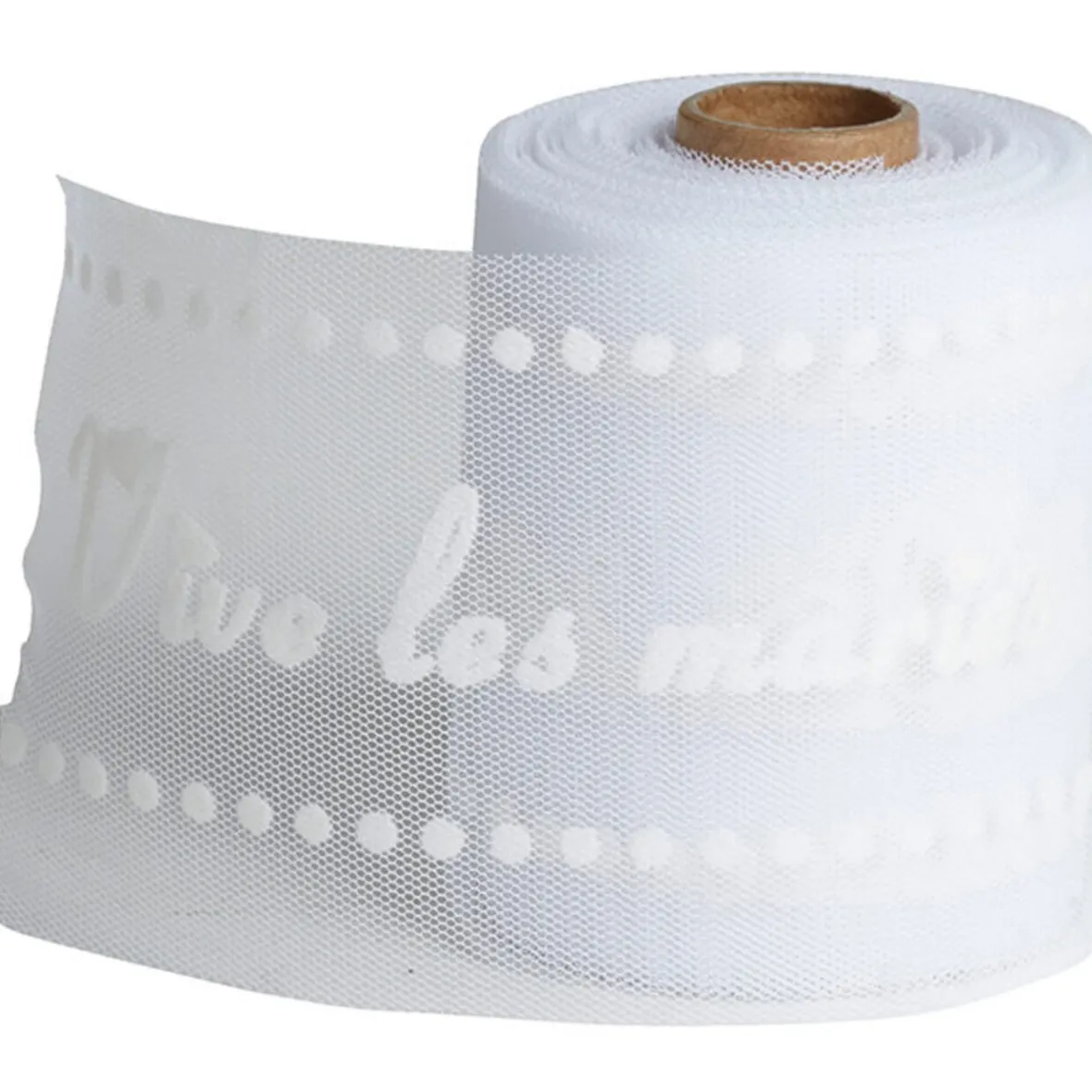 Rouleau de tulle vive les mariés blanc ivoire-Gifi Clearance